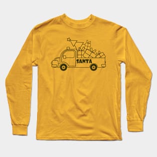 Contour Christmas truck with gift boxes side view Long Sleeve T-Shirt